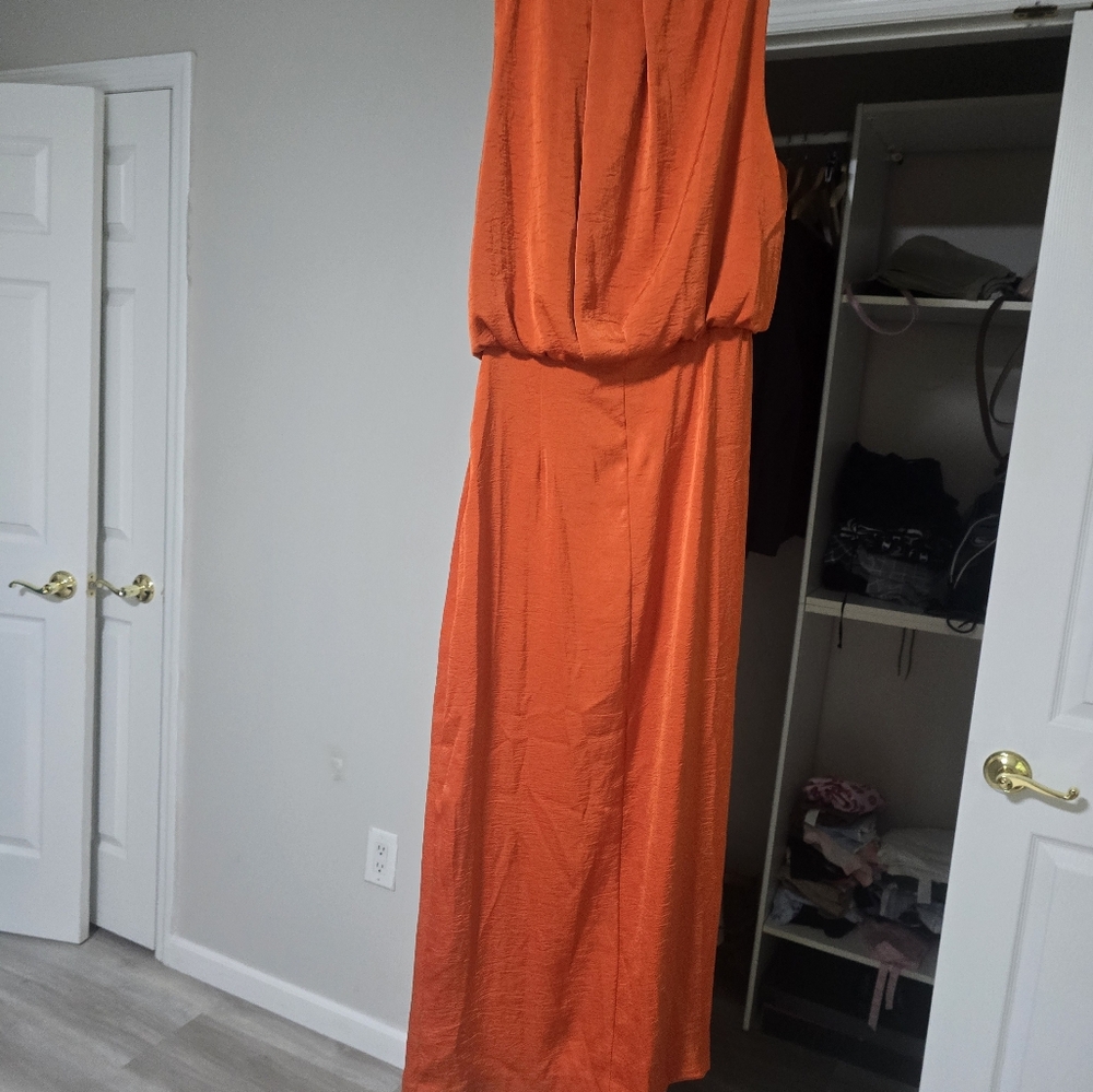 Zara Bold Orange Midi Dress - Picture 6 of 14